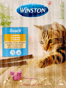 WINSTON,karma uzupełniająca dla dorosłych kotów z drobiem i wątróbką dla kota,przód