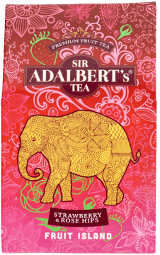 SIR ADALBERT'S TEA,herbatka o smaku truskawek i róży,przód