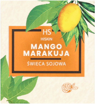 HISKIN,świeca sojowa mango i marakuja,przód