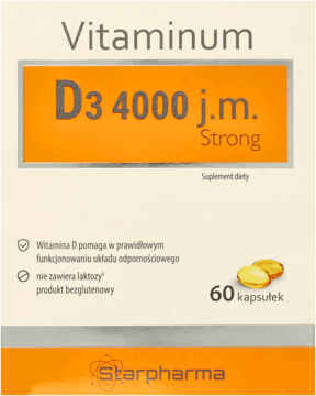 STARPHARMA,Vitaminium D3 4000 j.m., suplement diety,przód