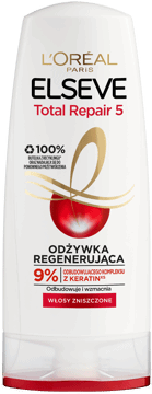 L'ORÉAL PARIS ELSEVE,odżywka do włosów regenerująca, z kompleksem Keratin 9%, włosy zniszczone,przód