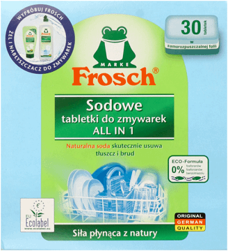 FROSCH,sodowe tabletki do zmywarek, all in 1,przód