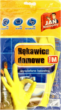 JAN NIEZBĘDNY,rękawice domowe, wyściełane bawełną, rozm. M,przód