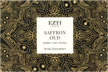 EZTI CANDLES,wosk zapachowy, saffron oud,przód