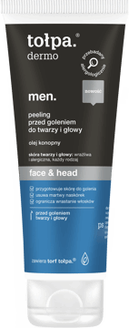 TOŁPA,peeling do twarzy i głowy przed goleniem,przód