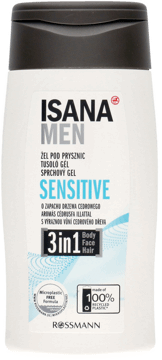 ISANA MEN,żel pod prysznic o zapachu drzewa cedrowego 3w1,przód