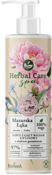 FARMONA HERBAL CARE,nawilżajacy balsam kwiatowy z olejkiem geraniowym, Mazurska Łąka,przód
