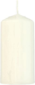 RUBIN,świeca pieńkowa, biała 120x60 mm,przód