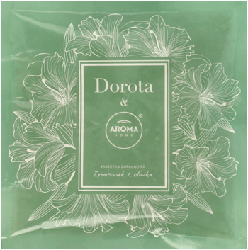 AROMA HOME & DOROTA,saszetka zapachowa, tymianek z oliwką,przód