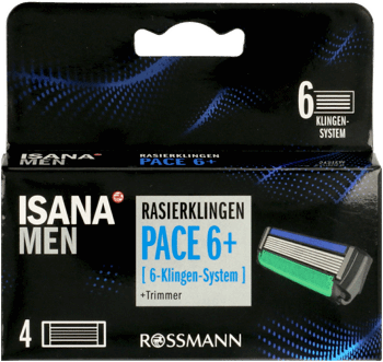ISANA MEN,wkłady do maszynki do golenia 6-ostrzowe, dla mężczyzn,przód