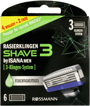 ISANA MEN,wkłady do maszynki do golenia, Shave 3,przód