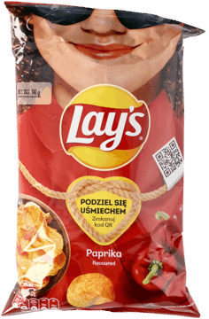LAY'S,chipsy ziemniaczane o smaku papryki,przód