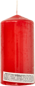 RUBIN,świeca pieńkowa czerwona, 120x60 mm,przód