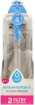 DAFI,butelka filtrująca do wody kranowej poj. 0,7l + 2 filtry,przód
