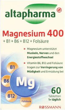 ALTAPHARMA,suplement diety, magnez 400 i witaminy z grupy B,przód
