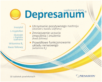 DEPRESANUM,tabletki powlekane suplement diety,przód