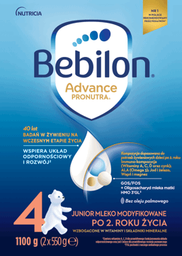 BEBILON,mleko modyfikowane wzbogacone w witaminy i składniki mineralne, po 2. roku życia,przód