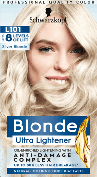 SCHWARZKOPF BLONDE,farba do włosów L101 Silver Blonde,przód
