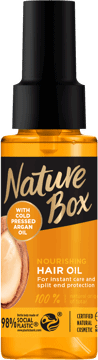 NATURE BOX,olejek do włosów odżywczy, z olejem arganowym,przód