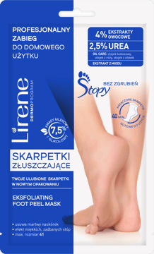 LIRENE,skarpetki złuszczające Profesjonalny zabieg do domowego użytku, Stopy bez zgrubień,przód