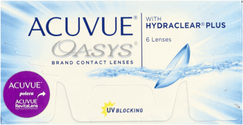 ACUVUE OASYS,soczewki kontaktowe z filtrem UV, moc: -5.00,przód