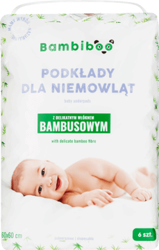 BAMBIBOO,podkłady dla niemowląt z delikatnym włóknem bambusowym,przód