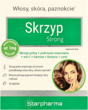 STARPHARMA,tabletki Włosy, skóra, paznokcie, suplement diety,przód