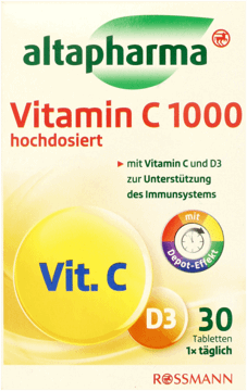 ALTAPHARMA,tabletki Witamina C 1000 + D3, suplement diety,przód