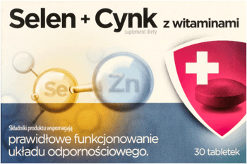 SELEN+CYNK,suplement diety selen + cynk z witaminami,przód