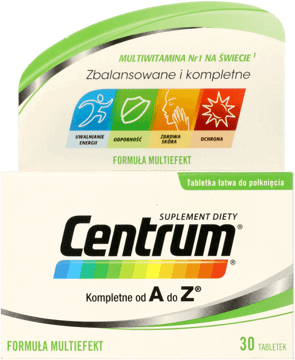 CENTRUM,suplement diety z witaminami i minerałami dla dorosłych,przód