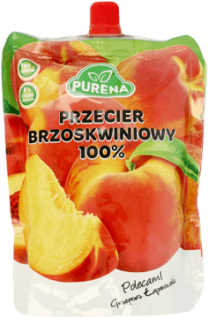 PURENA,przecier brzoskwiniowy 100%, w tubce,przód