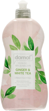 DOMOL,płyn do mycia naczyń, Ginger & White Tea,przód