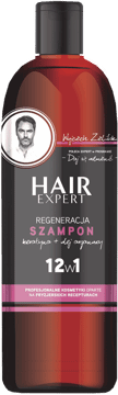 HAIR EXPERT,szampon do włosów 12w1, Keratyna + Olej Arganowy,przód