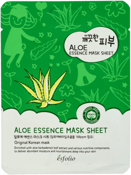 ESFOLIO,kojąco-nawilżająca maska w płachcie z ekstraktem z aloesu,przód