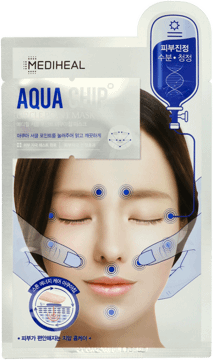 MEDIHEAL,maseczka do twarzy w płachcie, akupresurowa, nawilżająca, Aqua Chip,przód