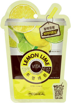 MEDIHEAL,maska w płachcie rozświetlająca Lemon Lime Vita,przód