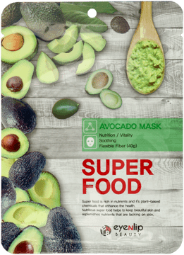 EYE N LIP,maska w płachcie o działaniu odżywiającym, Avocado,przód