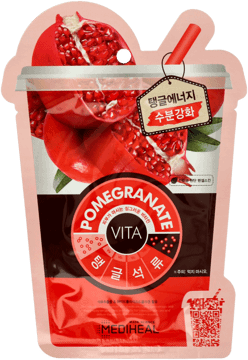 MEDIHEAL,maseczka do twarzy w płachcie, z tencelu, nawilżająca, Pomegranate,przód