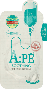 MEDIHEAL,maseczka do twarzy w płachcie, wygładzająca, A:PE Soothing,przód