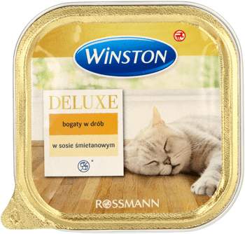 WINSTON,karma pełnoporcjowa mokra dla dorosłych kotów z indykiem w sosie śmietankowym,przód
