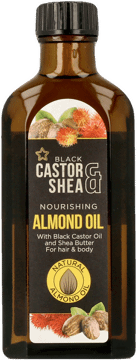 BLACK CASTOR & SHEA,olejek do włosów i ciała migdałowy,przód