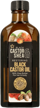BLACK CASTOR & SHEA,naturalny olejek rycynowy do pielęgnacji włosów i ciała,przód