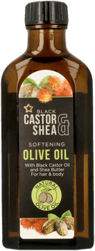 BLACK CASTOR & SHEA,oliwa do włosów i ciała z oliwek,przód