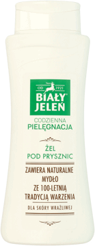 BIAŁY JELEŃ,żel pod prysznic dla skóry wrażliwej,przód