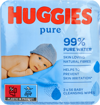 HUGGIES,chusteczki nawilżane bezzapachowe,przód