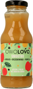 OWOLOVO,smoothie, jabłko, brzoskwinia morela,przód