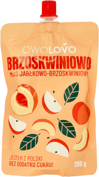 OWOLOVO,mus jabłkowo-brzoskwiniowy,przód