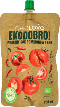 OWOLOVO,pikantny sok pomidorowy ECO,przód