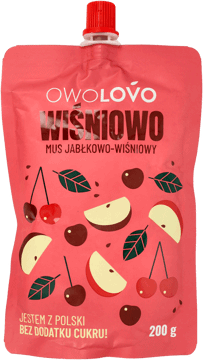 OWOLOVO,mus jabłkowo-wiśniowy,przód
