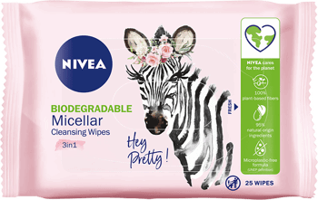 NIVEA,chusteczki do demakijażu twarzy 3w1 biodegradowalne i pielęgnujące,przód